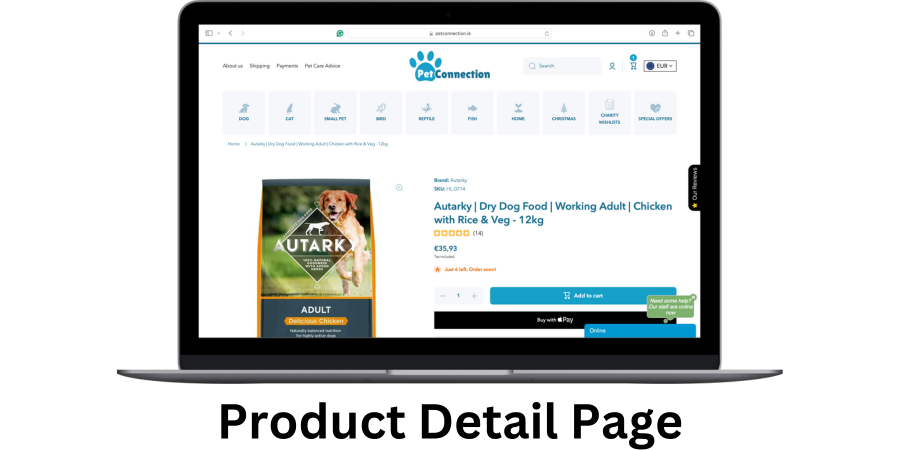 Pet Connection Product page Screenshot