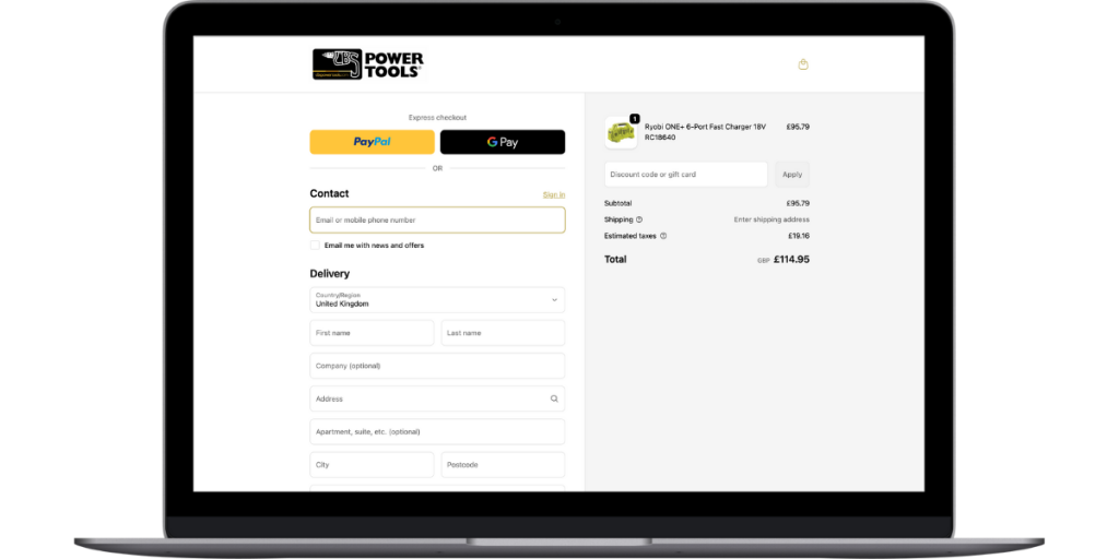 CBS Power Tools Checkout screenshot