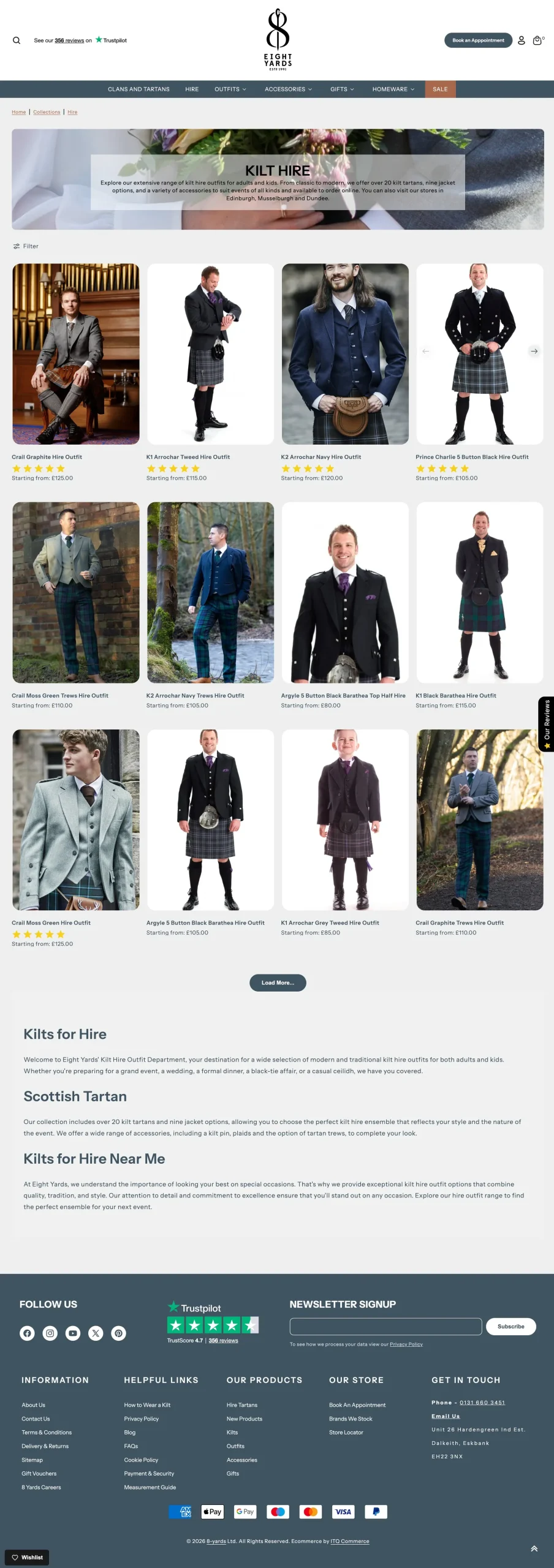 8 Yards category page live on Shopify