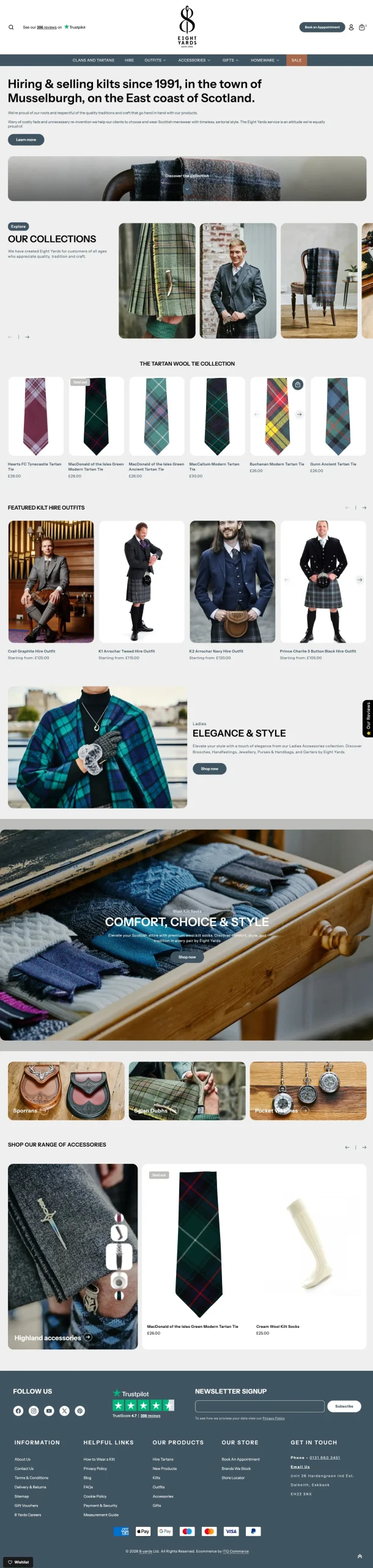 8 Yards homepage live on Shopify